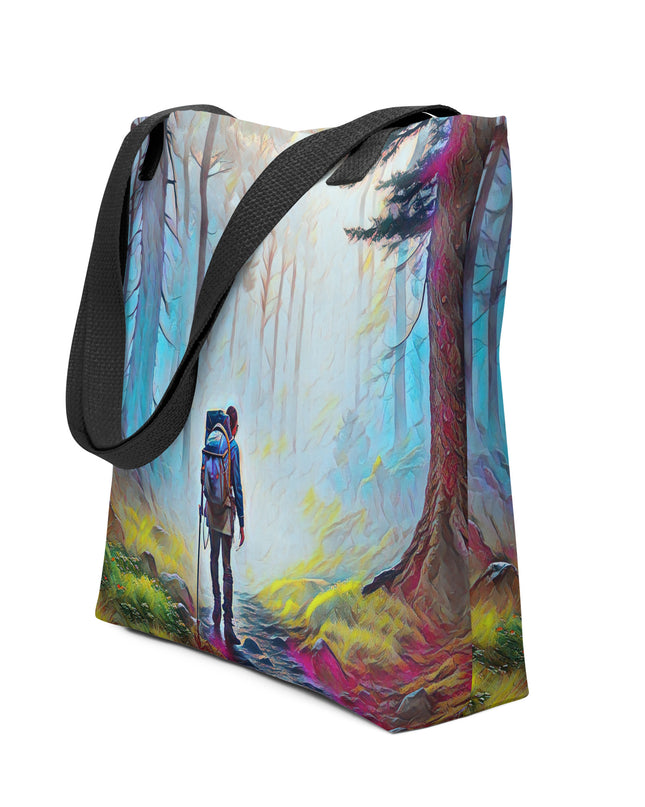 Hiking the Oregon Woods - Digital Art - Tote bag