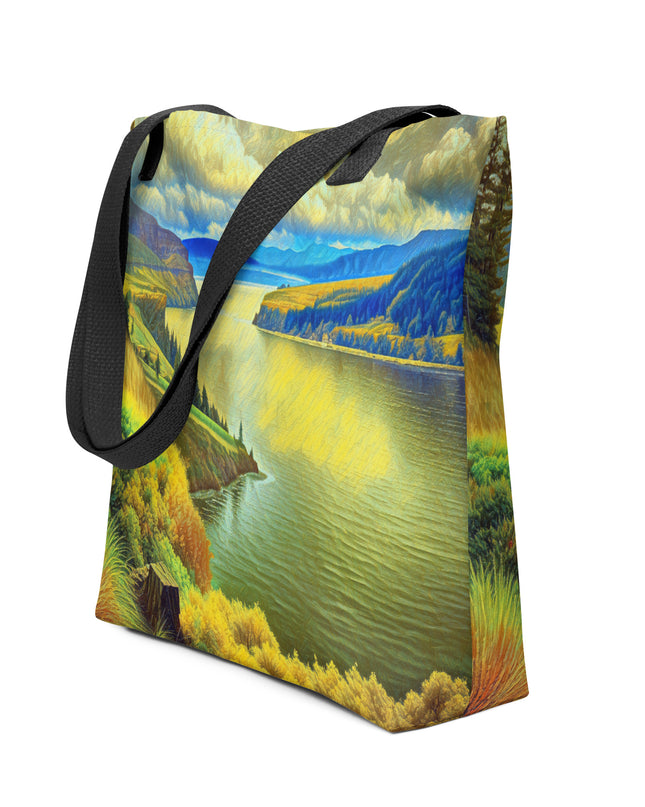 Columbia River Gorge - Digital Art -Tote bag