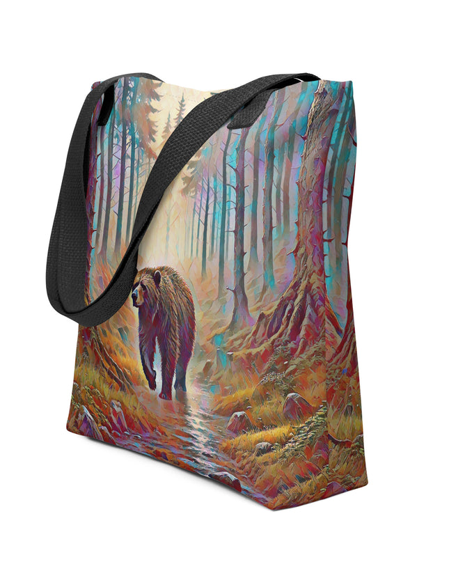 Oregon Bear in the Woods - Digital Art - Tote bag