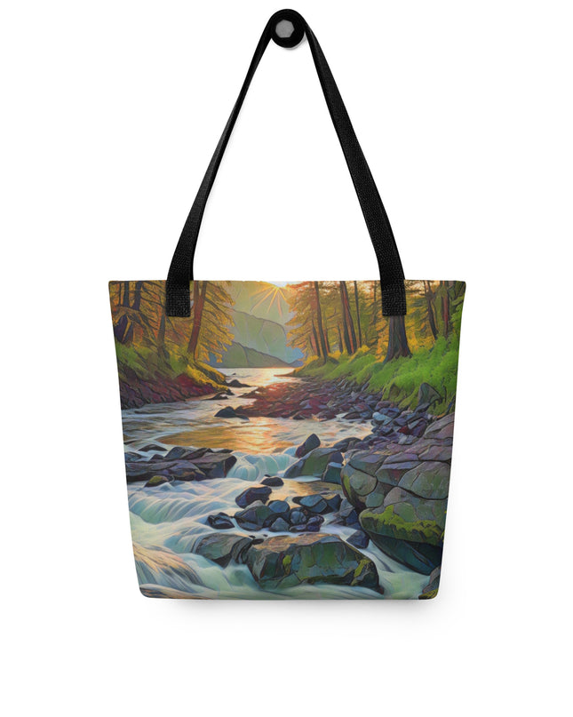 Oregon Stream - Digital Art - Tote bag