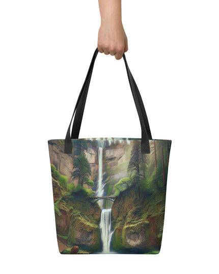 Multnomah Falls - Digital Art - Tote bag