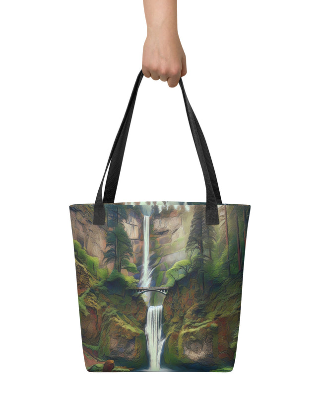 Multnomah Falls - Digital Art - Tote bag