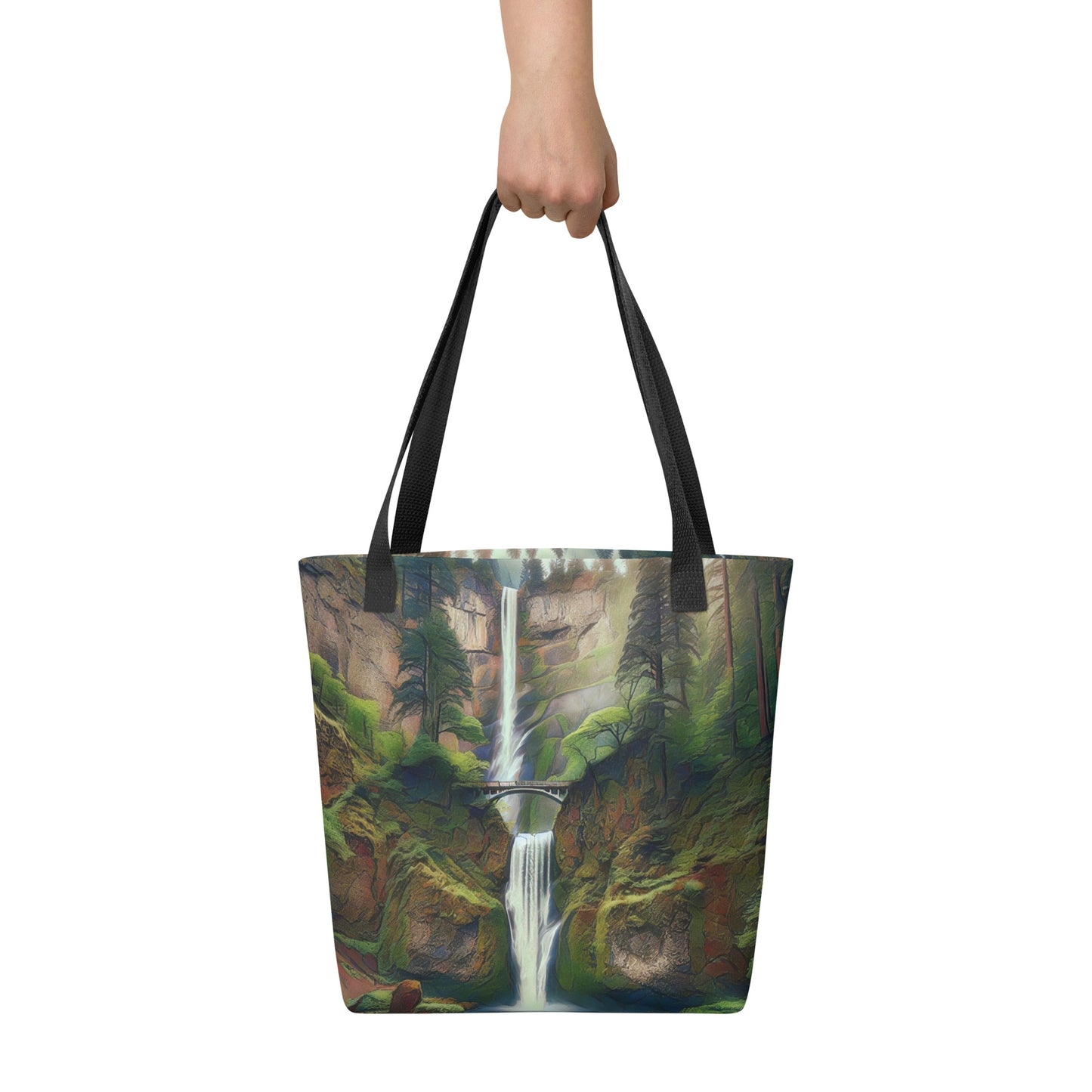 Multnomah Falls - Digital Art - Tote bag