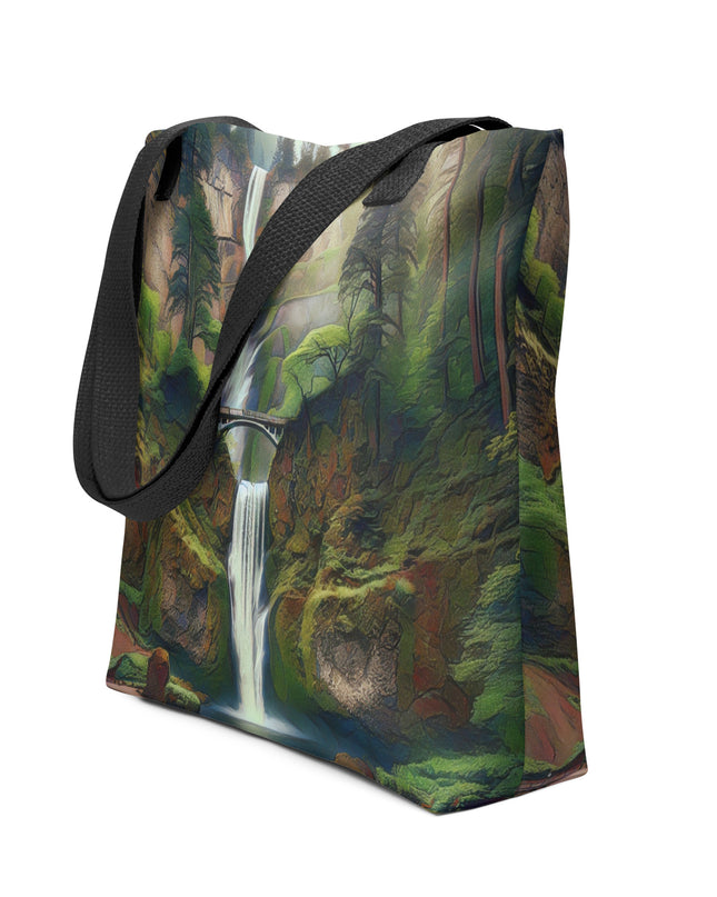 Multnomah Falls - Digital Art - Tote bag