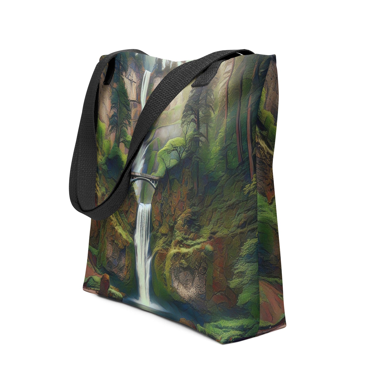 Multnomah Falls - Digital Art - Tote bag