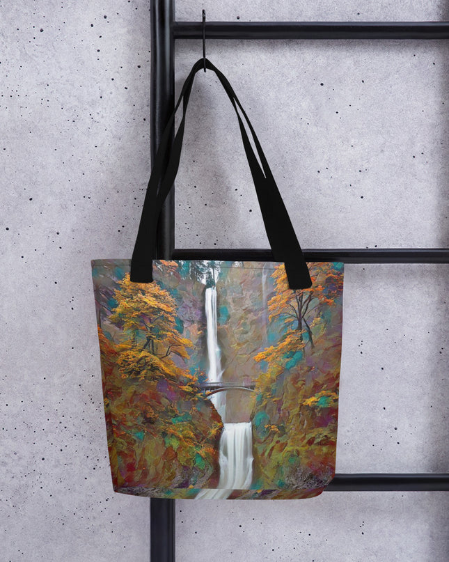 Multnomah Falls/Autumn - Digital Art - Tote bag