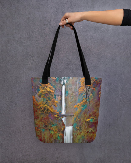 Multnomah Falls/Autumn - Digital Art - Tote bag