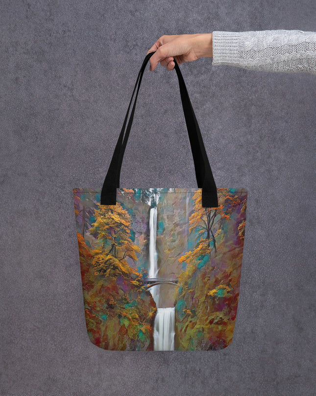 Multnomah Falls/Autumn - Digital Art - Tote bag