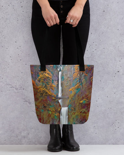 Multnomah Falls/Autumn - Digital Art - Tote bag