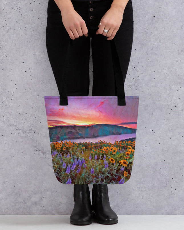 Columbia Gorge Wildflowers - Digital Art -Tote bag