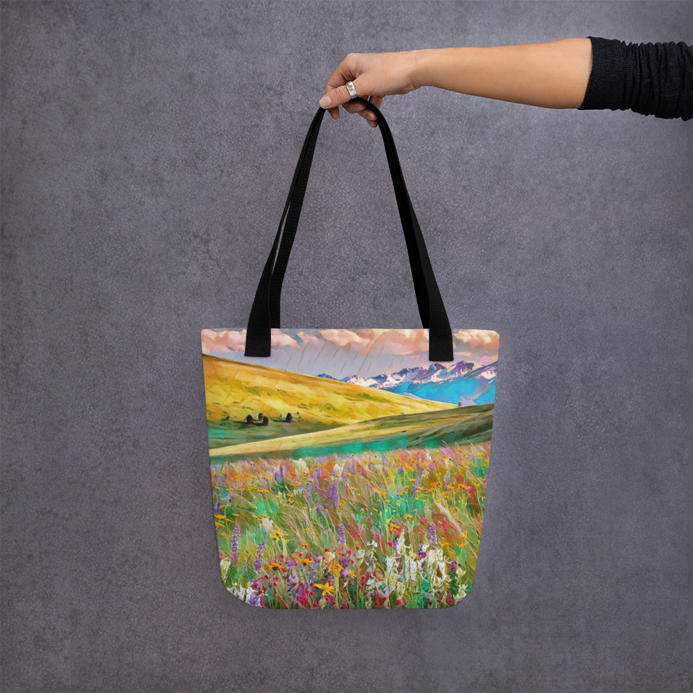 Oregon Wildflowers - Digital Art - Tote bag
