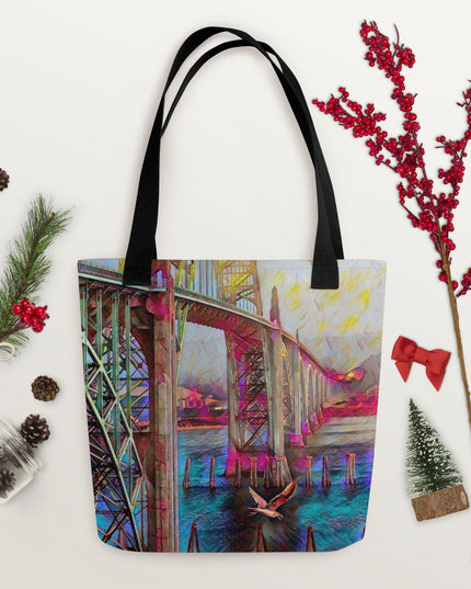 Newport Oregon - Digital Art -Tote bag