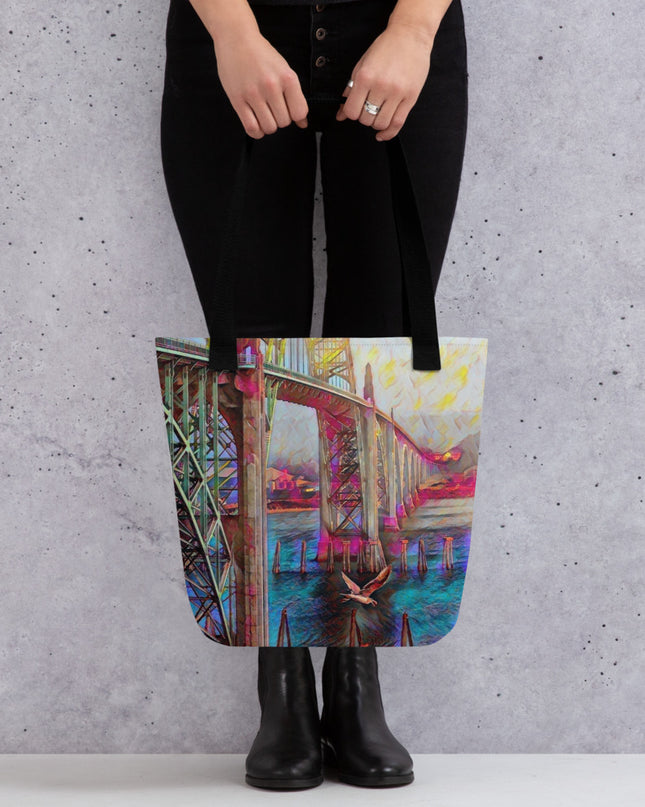 Newport Oregon - Digital Art -Tote bag