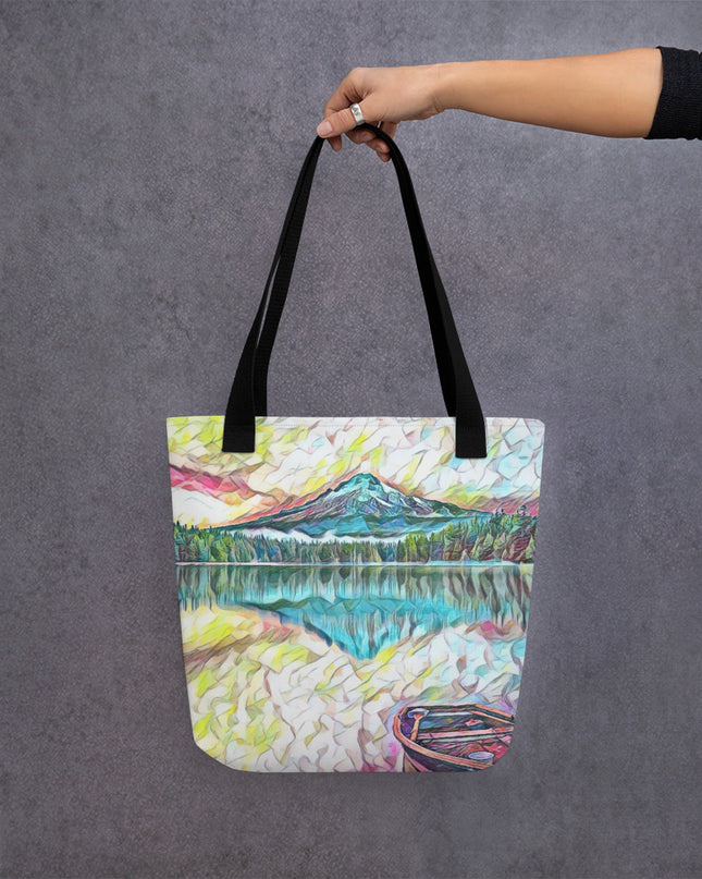 Trillium Lake - Digital Art -Tote bag