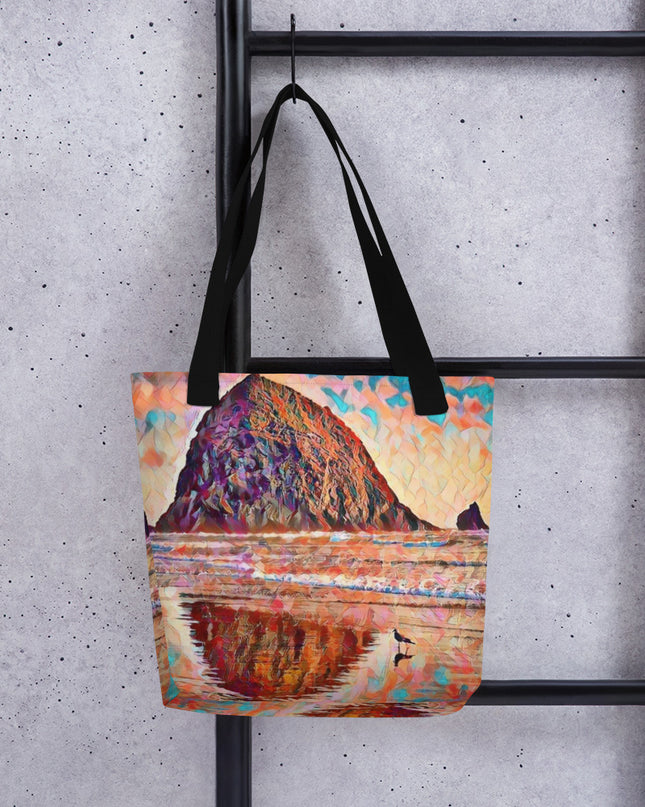 Haystack Rock - Oregon - Digital Art -Tote bag