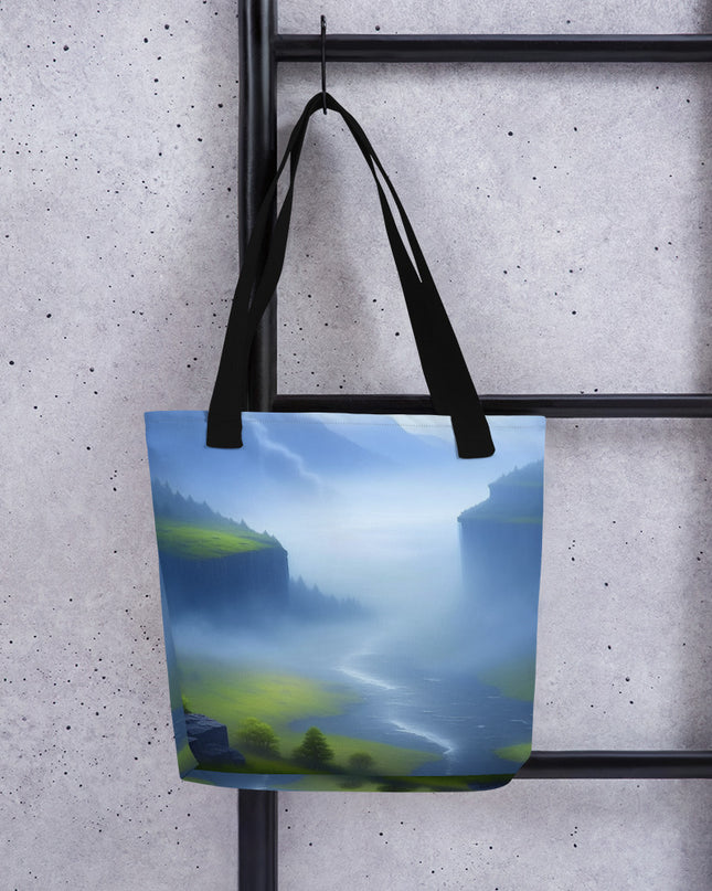 Foggy River - Digital Art - Tote bag