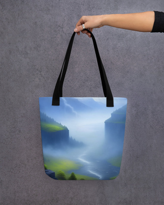 Foggy River - Digital Art - Tote bag