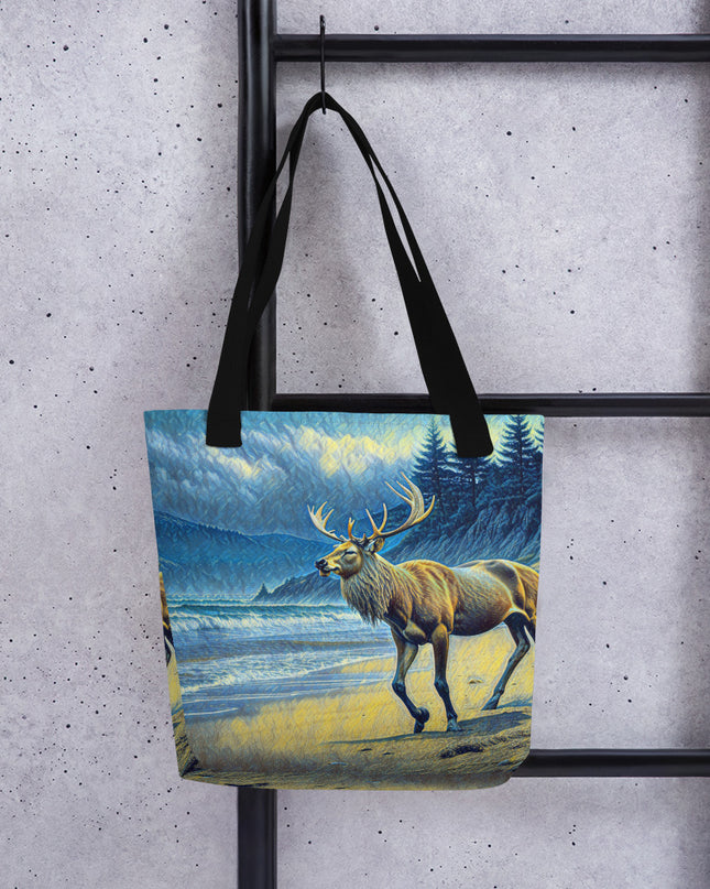 Elk on the Beach - Oregon - Digital Art -Tote bag