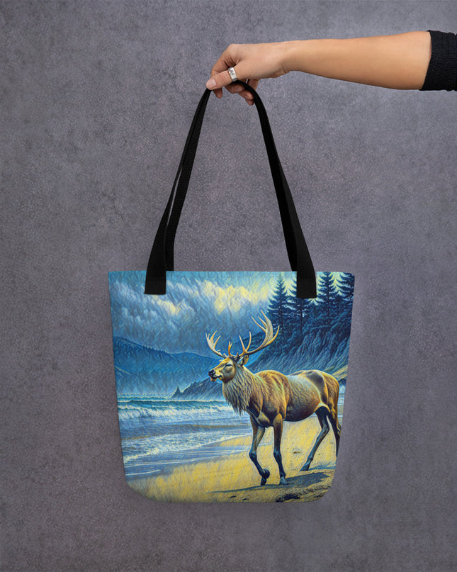 Elk on the Beach - Oregon - Digital Art -Tote bag