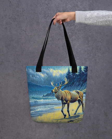 Elk on the Beach - Oregon - Digital Art -Tote bag