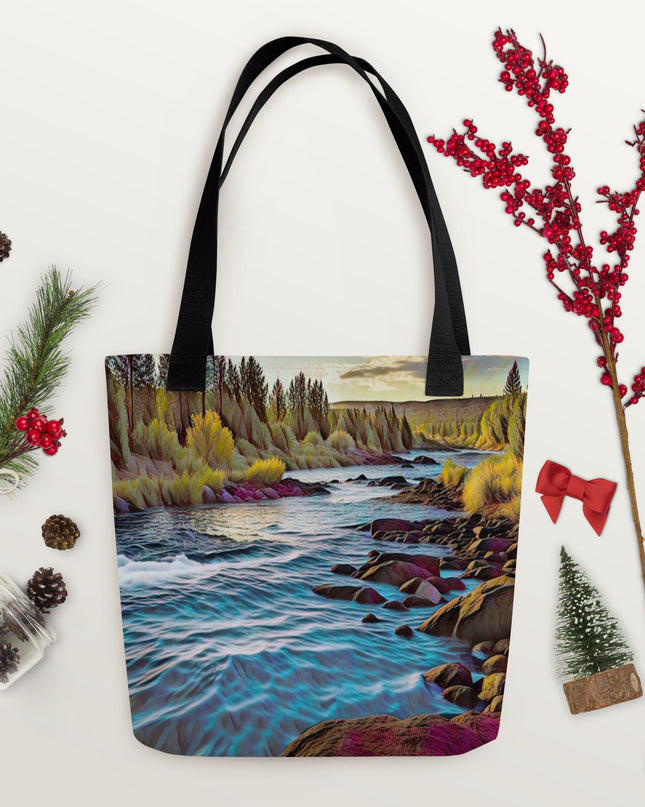 Oregon River - Digital Art -Tote bag