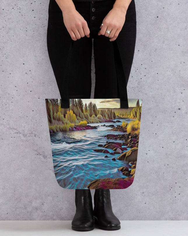 Oregon River - Digital Art -Tote bag