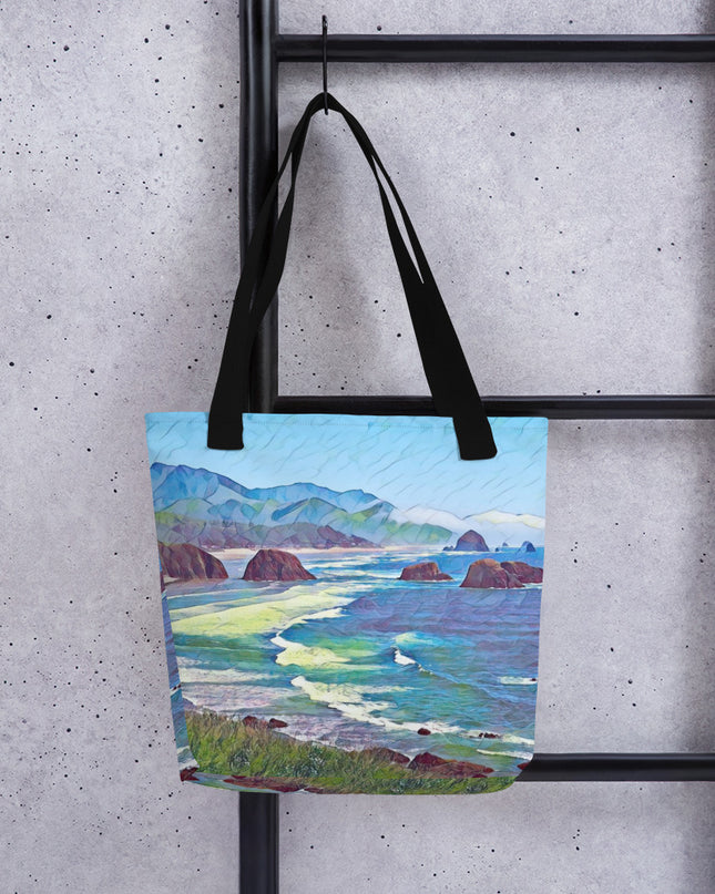 Ecola State Park - Digital Art -Tote bag