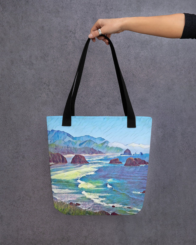 Ecola State Park - Digital Art -Tote bag