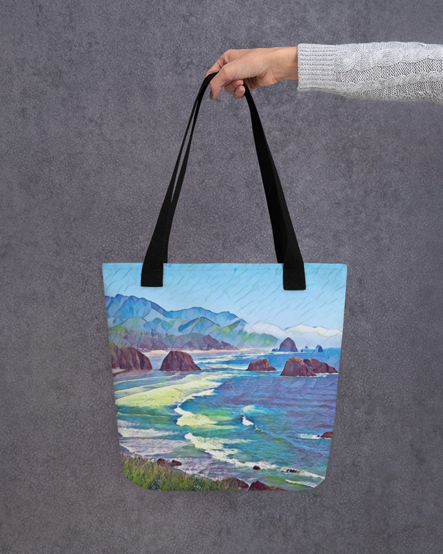 Ecola State Park - Digital Art -Tote bag