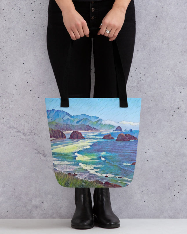 Ecola State Park - Digital Art -Tote bag
