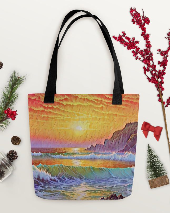 Oregon Coast Sunset - Digital Art - Tote bag
