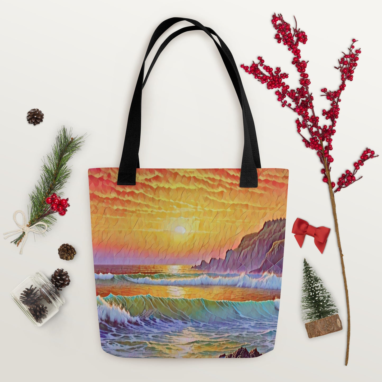 Oregon Coast Sunset - Digital Art - Tote bag