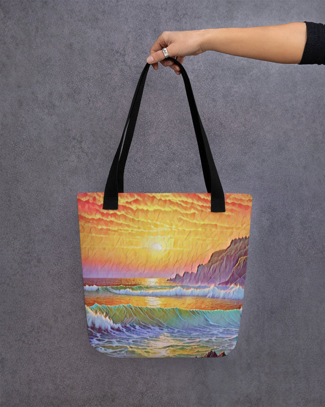 Oregon Coast Sunset - Digital Art - Tote bag