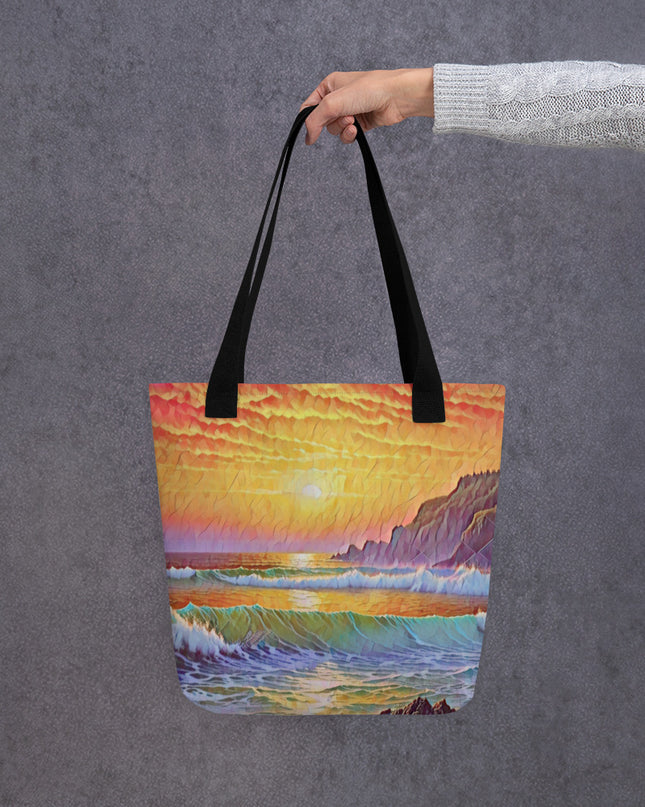 Oregon Coast Sunset - Digital Art - Tote bag