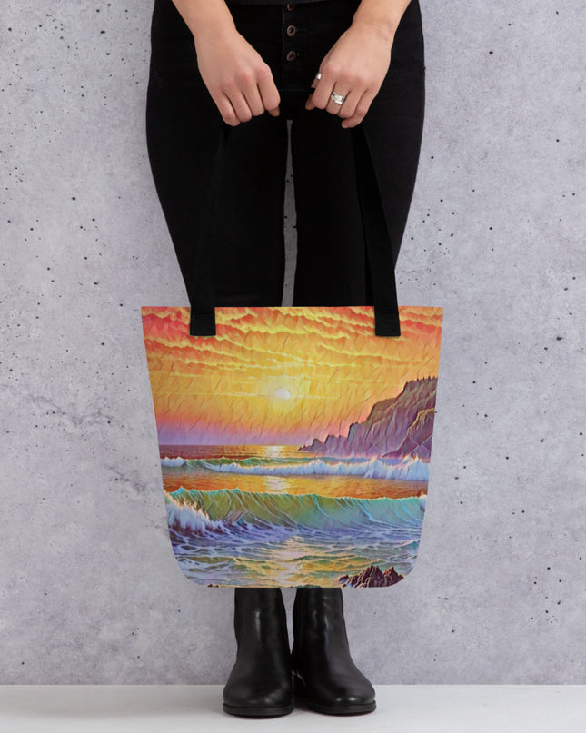 Oregon Coast Sunset - Digital Art - Tote bag