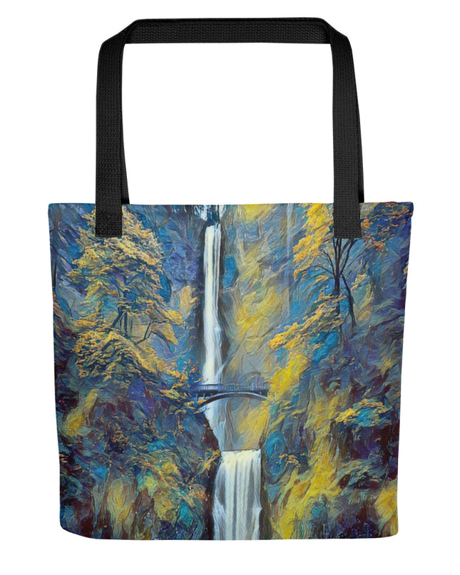 Multnomah Falls/Blue - Digital Art - Tote bag