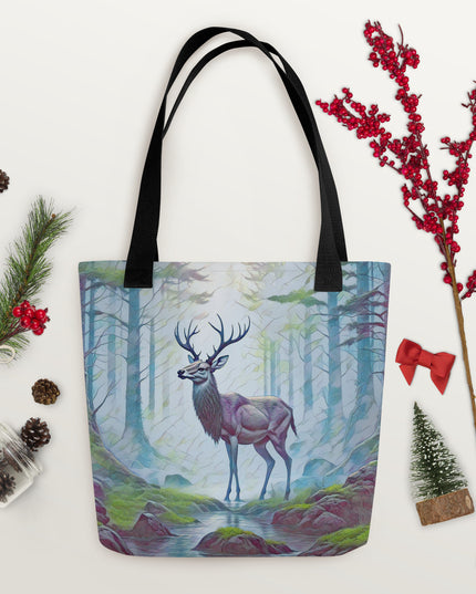 Oregon Deer in the Woods - Digital Art - Tote bag
