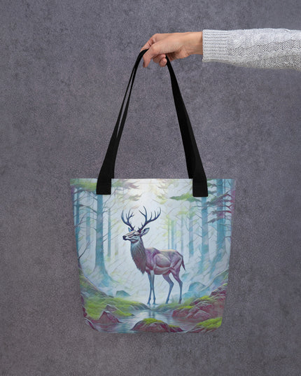 Oregon Deer in the Woods - Digital Art - Tote bag