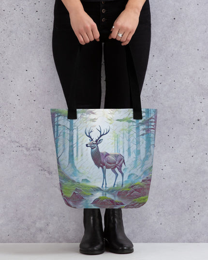 Oregon Deer in the Woods - Digital Art - Tote bag