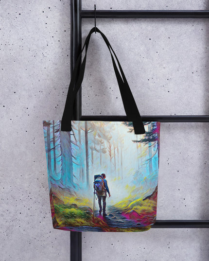 Hiking the Oregon Woods - Digital Art - Tote bag