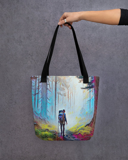 Hiking the Oregon Woods - Digital Art - Tote bag