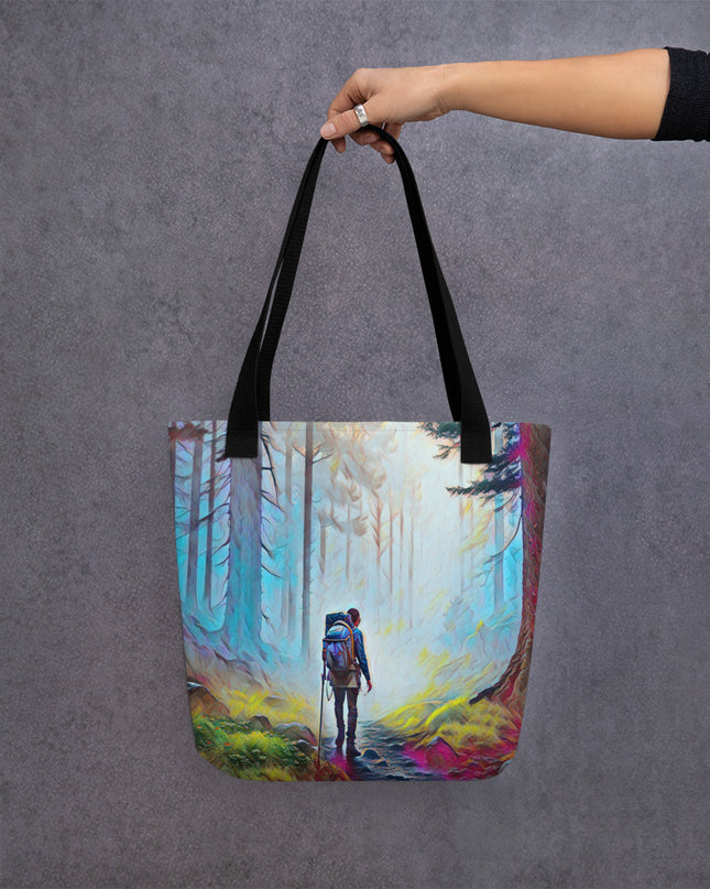 Hiking the Oregon Woods - Digital Art - Tote bag