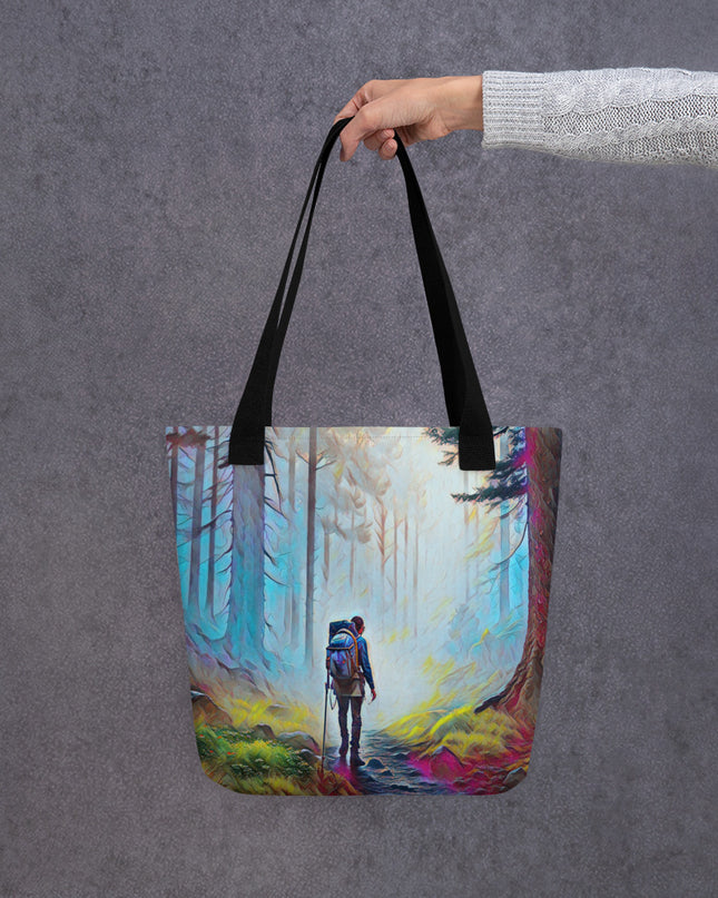 Hiking the Oregon Woods - Digital Art - Tote bag