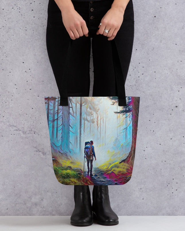 Hiking the Oregon Woods - Digital Art - Tote bag