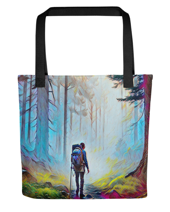 Hiking the Oregon Woods - Digital Art - Tote bag