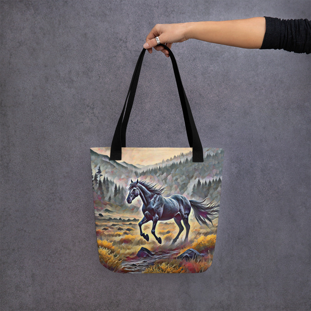 Oregon Running Horse - Digital Art - Tote bag