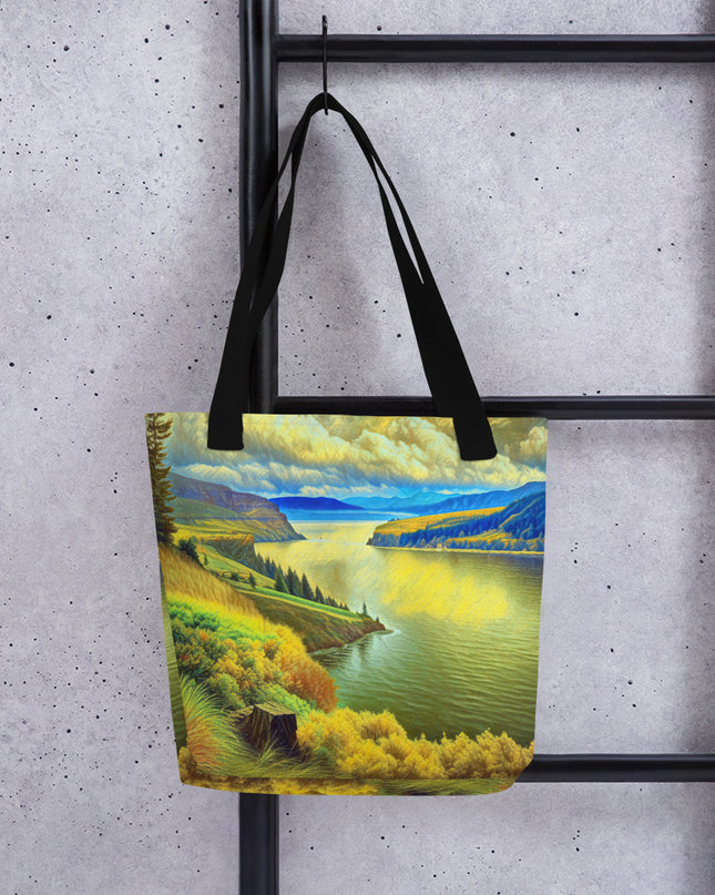 Columbia River Gorge - Digital Art -Tote bag