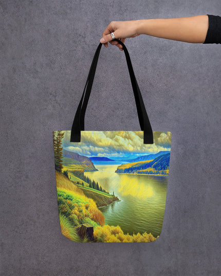 Columbia River Gorge - Digital Art -Tote bag