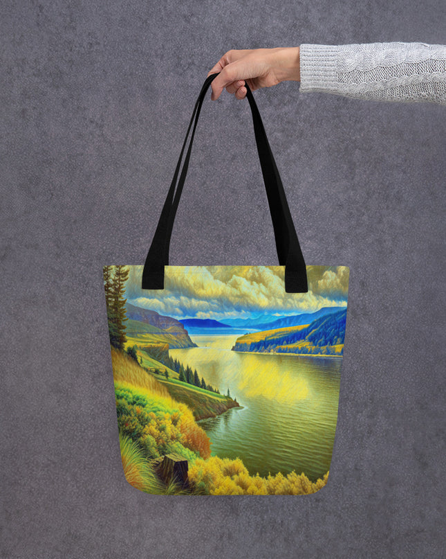 Columbia River Gorge - Digital Art -Tote bag