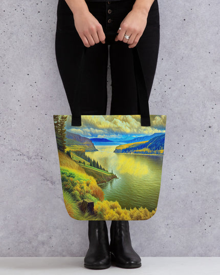Columbia River Gorge - Digital Art -Tote bag